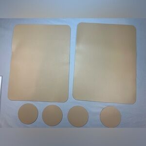 NWOT Tan Placemat & Coaster Set – 6 Placemats + 4 Coasters, Faux Leather/Vinyl